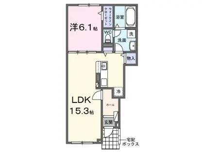 ビバ ラポール(1LDK/1階)の間取り写真