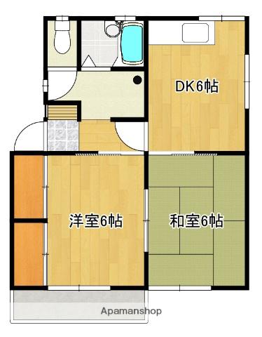 コーポアイリス(2DK/2階)の間取り写真