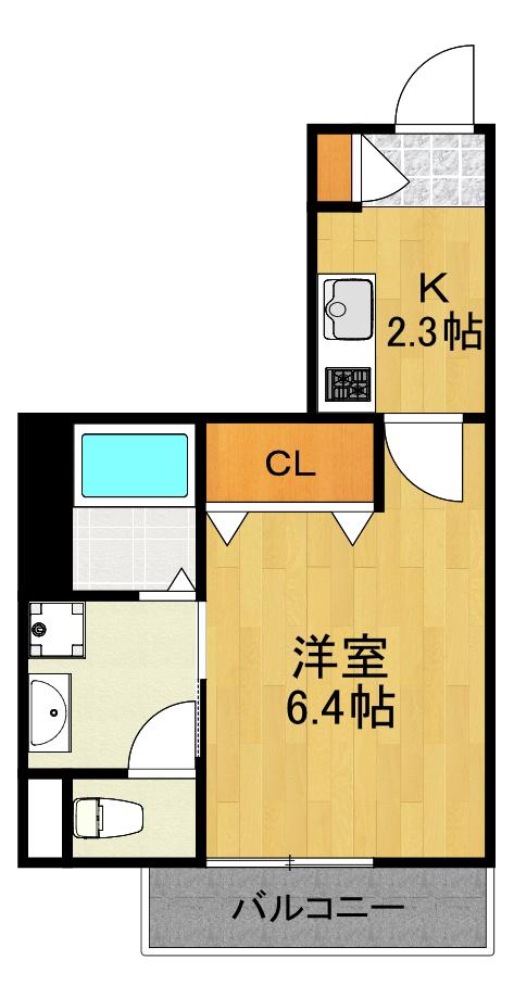 メゾンブランカ(1K/3階)の間取り写真