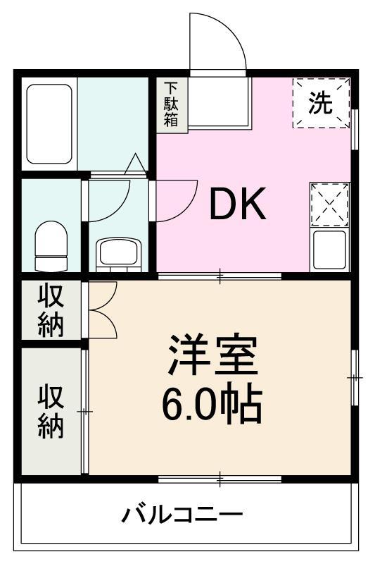 アクシス21(1K/2階)の間取り写真
