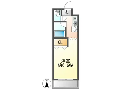 PRUSTA長良(1K/3階)の間取り写真
