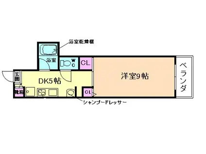 山仁サツキハイツII(1K/3階)の間取り写真