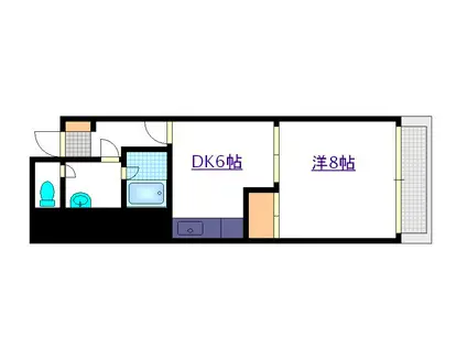 イトービル5(1DK/9階)の間取り写真