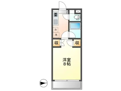 ロックヒルズ(1K/3階)の間取り写真