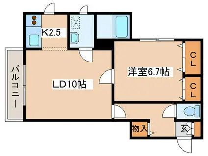 カトレア12(1LDK/2階)の間取り写真