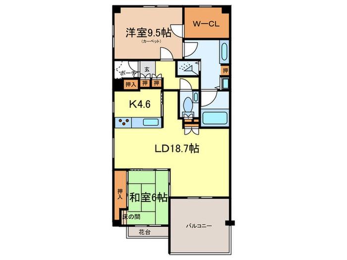 名次町ロジュマン(2LDK/2階)の間取り写真