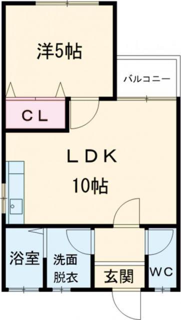 西鉄天神大牟田線 西鉄銀水駅 徒歩8分 2階建 築20年(1LDK/2階)の間取り写真