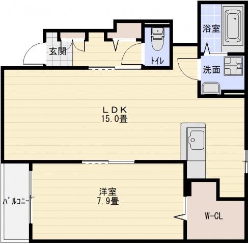 AVNEIR蒼(1LDK/1階)の間取り写真