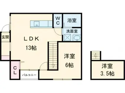 シティベール海老津(1SLDK/1階)の間取り写真