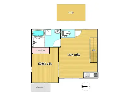 プレステージAGAKEII(1LDK/2階)の間取り写真