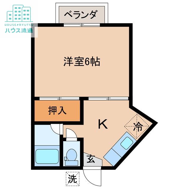 デサリータ泉(1K/2階)の間取り写真