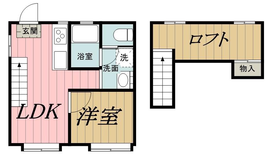 西千葉ハイリビング参番館(1LDK/2階)の間取り写真