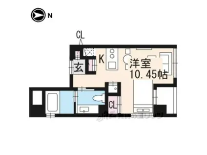 COTO GLANCE 御所北(ワンルーム/5階)の間取り写真