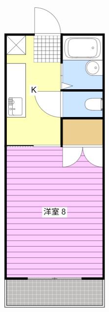 コーポドウデン(1K/1階)の間取り写真