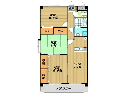 ソシアヒルズ(3LDK/1階)の間取り写真