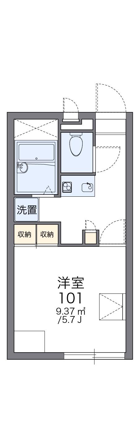 カリエン(1K/1階)の間取り写真