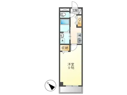 プラシード倉敷(1K/4階)の間取り写真