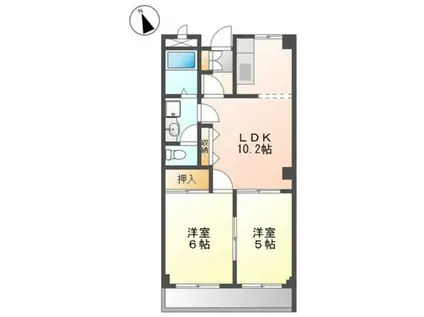 グリュックユキモト(2LDK/1階)の間取り写真