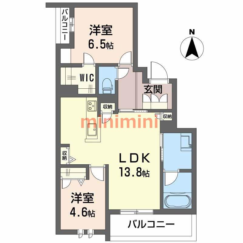 シャーメゾンセレナヴィラ(2LDK/3階)の間取り写真