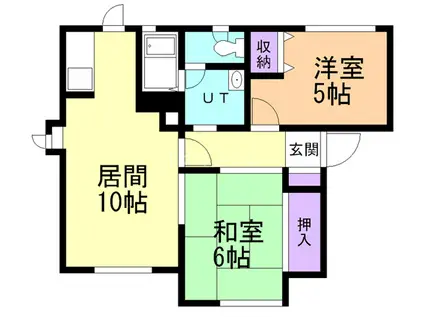 フレグランス浜館A棟(2LDK/2階)の間取り写真