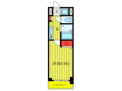 スカイコートスパシエ池袋(1K/3階)の間取り写真