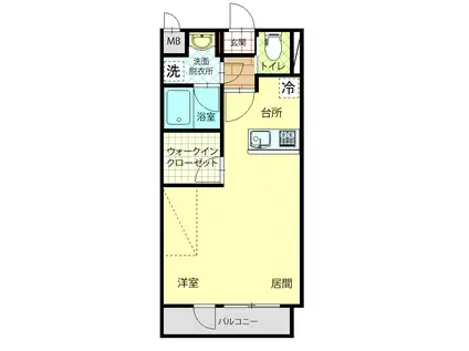 UP WELL BASE(ワンルーム/2階)の間取り写真