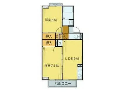 ロイヤルコート文化町IV番館(2LDK/1階)の間取り写真