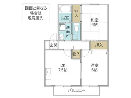 ソフィアコート(2DK/1階)の間取り写真