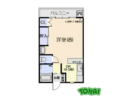 ベルハイツなかせ(ワンルーム/2階)の間取り写真