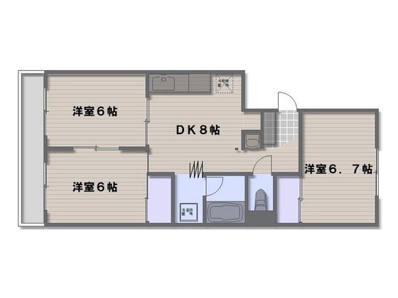 第3桂ビル(3DK/3階)の間取り写真