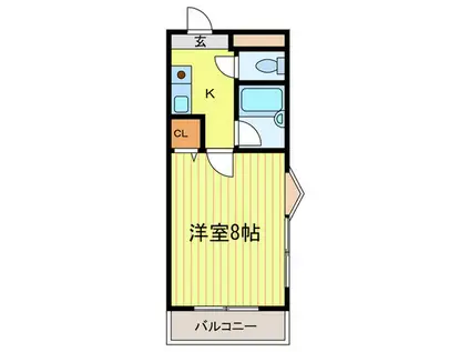 ジュネス丸池(1K/4階)の間取り写真