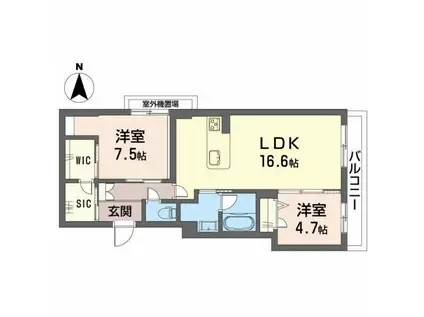 シャーメゾンDREAMIO(2LDK/3階)の間取り写真