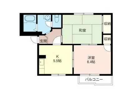 アネックス相模(2K/1階)の間取り写真