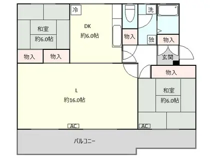 高島平第二15号棟(2LDK/4階)の間取り写真