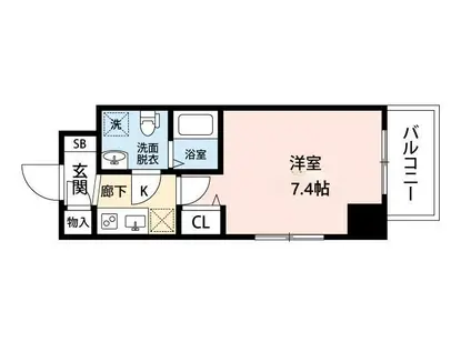 シャルマンパレ神戸花隈(1K/3階)の間取り写真