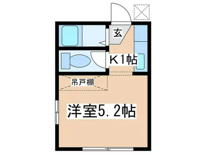 カルツールタマガワ(1K/2階)の間取り写真