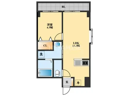 ルーシッド中央(1LDK/2階)の間取り写真