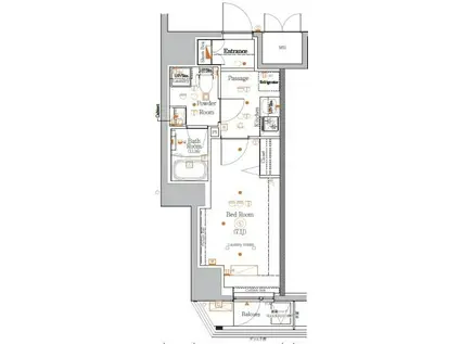 ジェノヴィア川崎Ⅲ(1K/12階)の間取り写真