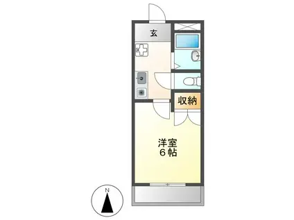 エルメゾン東海通(1K/2階)の間取り写真