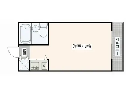クリーンピア南大路時計台(ワンルーム/7階)の間取り写真