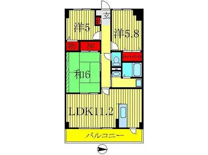 INSURANCE BLDG.XVII (3LDK/3階)の間取り写真