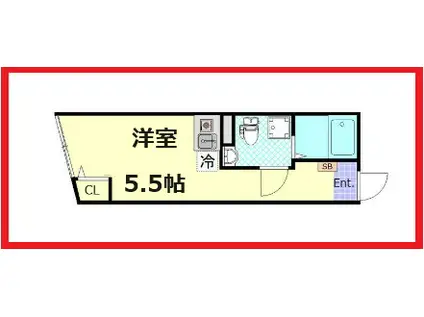 ノルディック五反野(ワンルーム/3階)の間取り写真