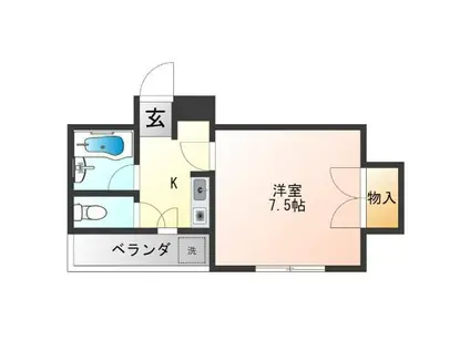 ラシーヌ21(1K/4階)の間取り写真