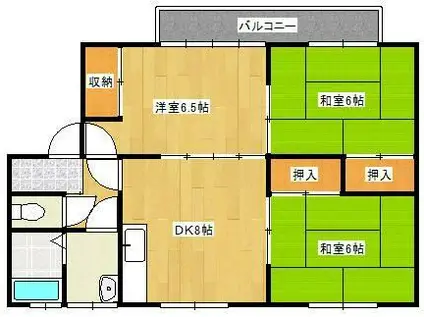 メゾン花巧房I(3DK/1階)の間取り写真