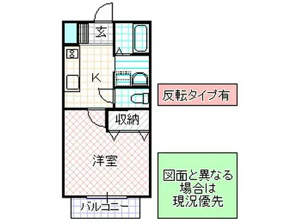 レジデンス江橋 B-2棟(1K/2階)の間取り写真