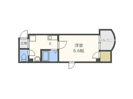オークハウス(1K/8階)の間取り写真