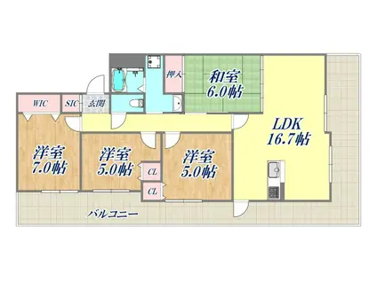 ローレルスクエア尼崎ルネガーデンテラス(4LDK/18階)の間取り写真