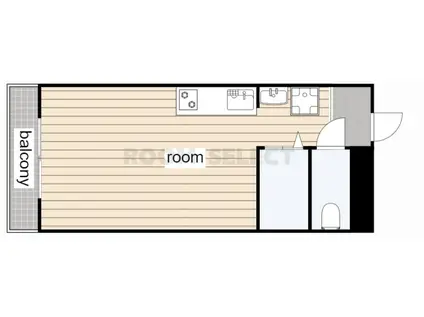 花の木ハイツ(1K/3階)の間取り写真