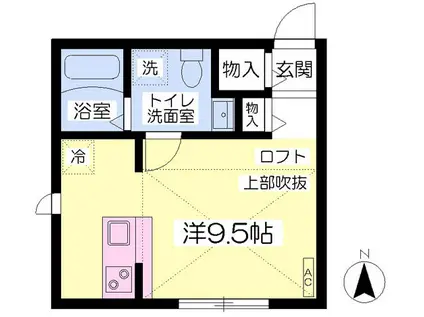 プリマガーデンフィオーレ(1K/1階)の間取り写真