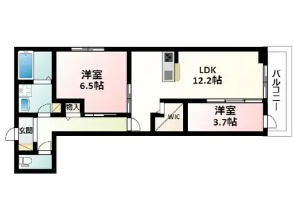 ラ・パーチェ江坂(2LDK/2階)の間取り写真